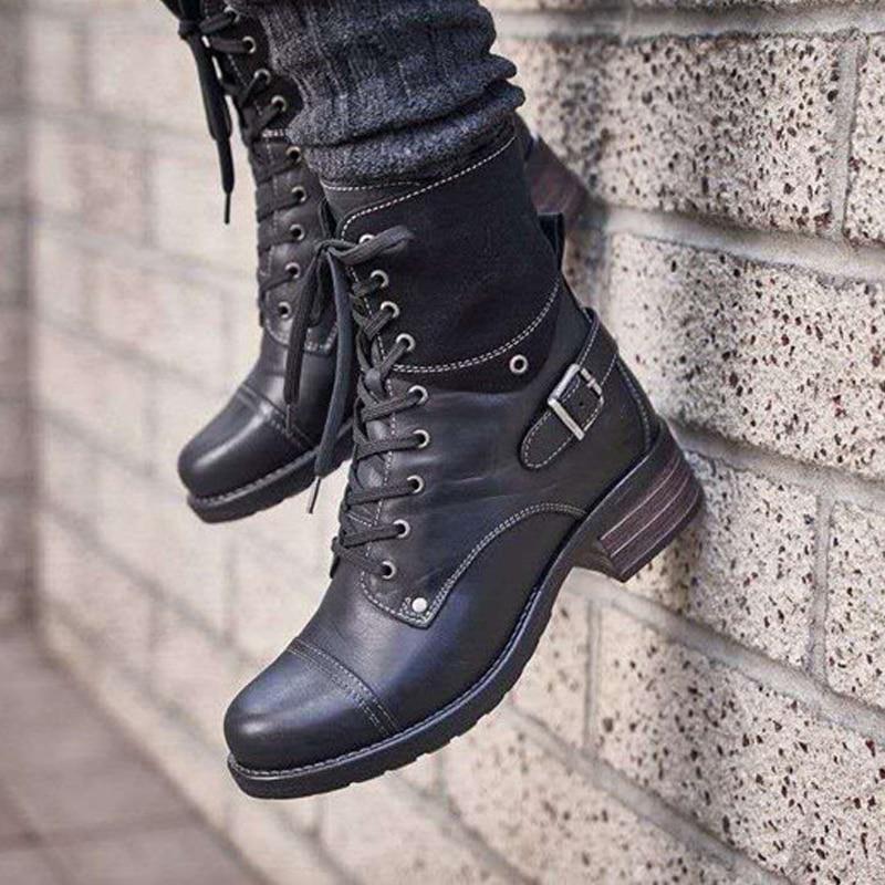 Chunky Heel Martin Boots