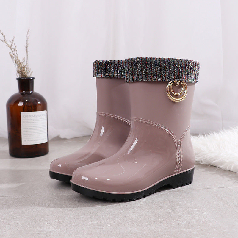 Fashion Plus Velvet Ladies Waterproof Shoes