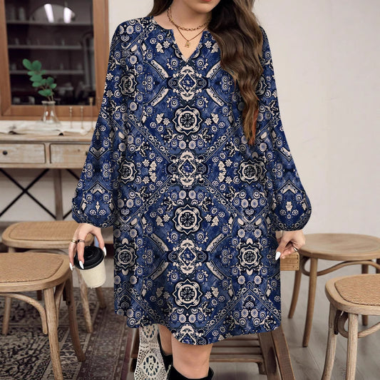 Ethnic Print Loose Casual Short Skirt Women's Clothing