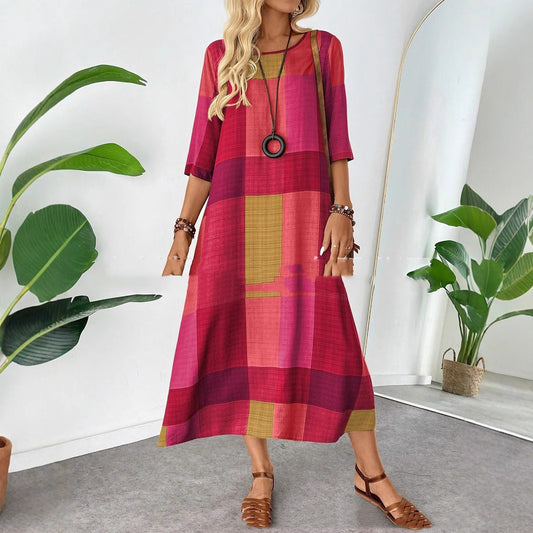 Half Sleeve Casual Length Dress Women