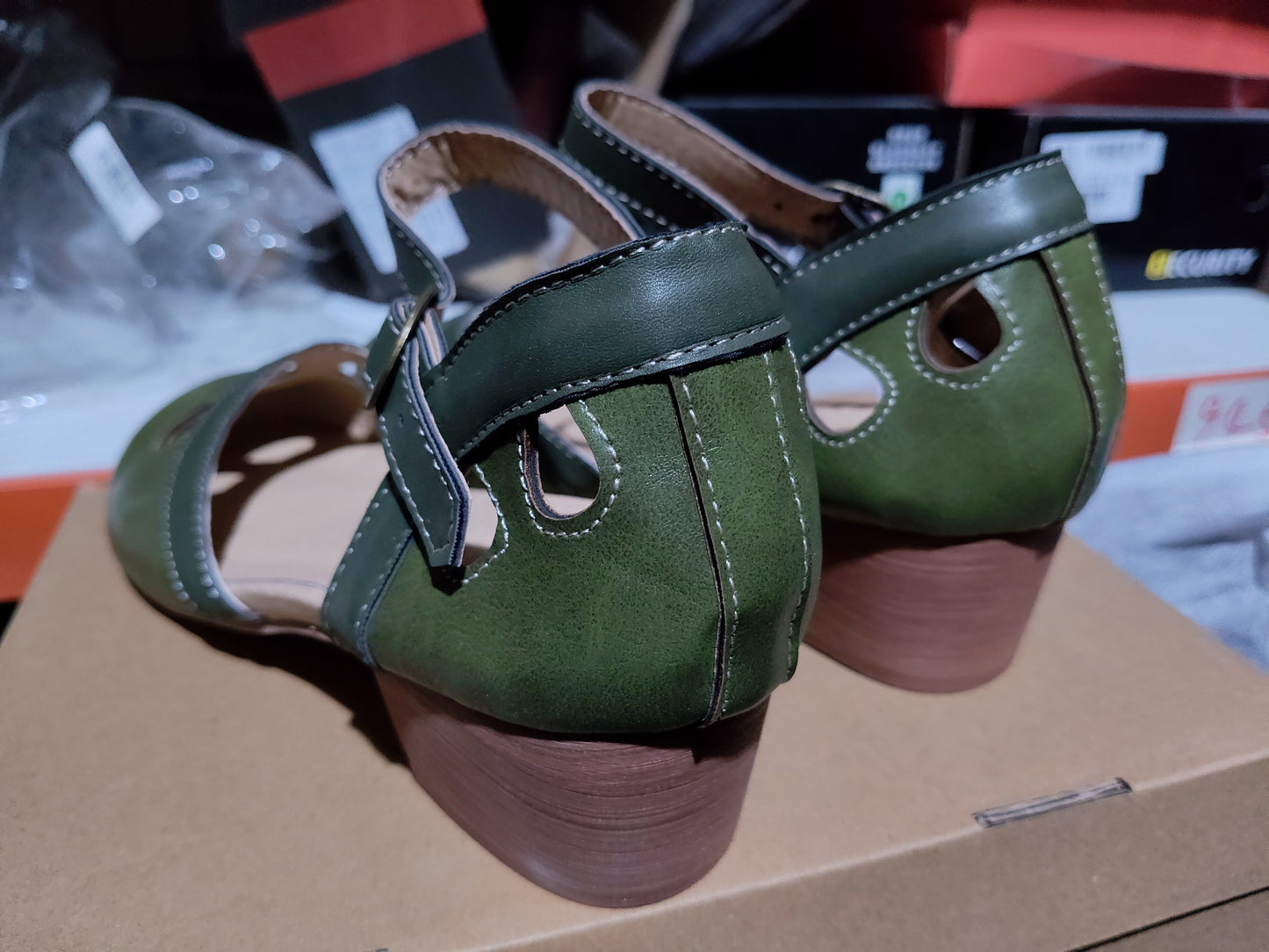 Chunky women's shoes plus size leather shoes