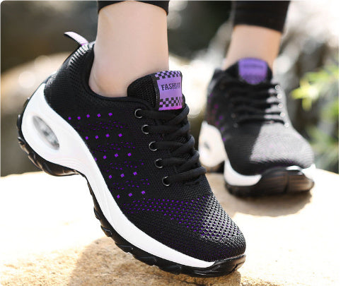 Fashion Simple Flying Woven Sneakers Air Cushion Shoes