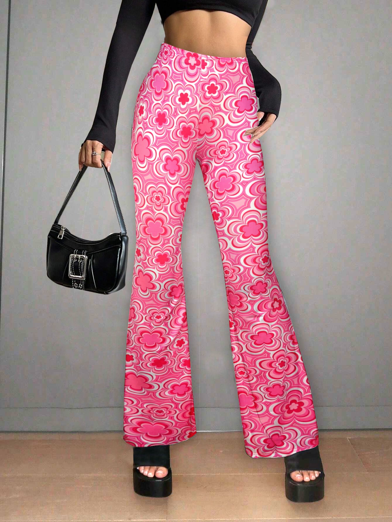 Floral Print Casual Jumpsuit Micro-elasticity