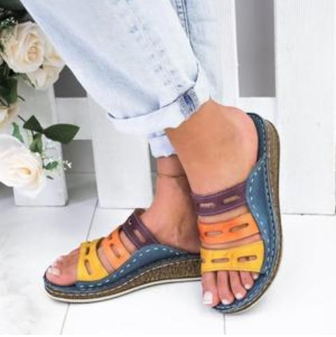 Car Line Hollow Color Leisure Sandals And Slippers