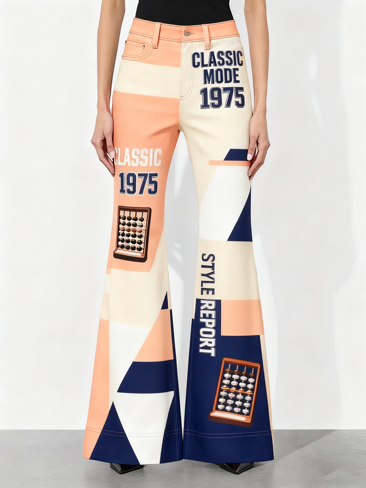 Fashionable Casual Wide-leg Pants, Women's Trousers With Colorful And Personalized Designs