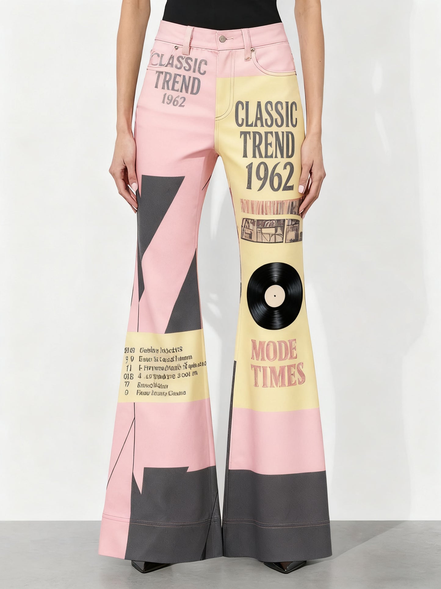 Fashionable Casual Wide-leg Pants, Women's Trousers With Colorful And Personalized Designs