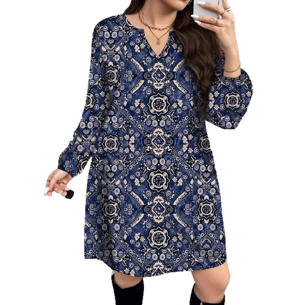 Ethnic Print Loose Casual Short Skirt Women's Clothing