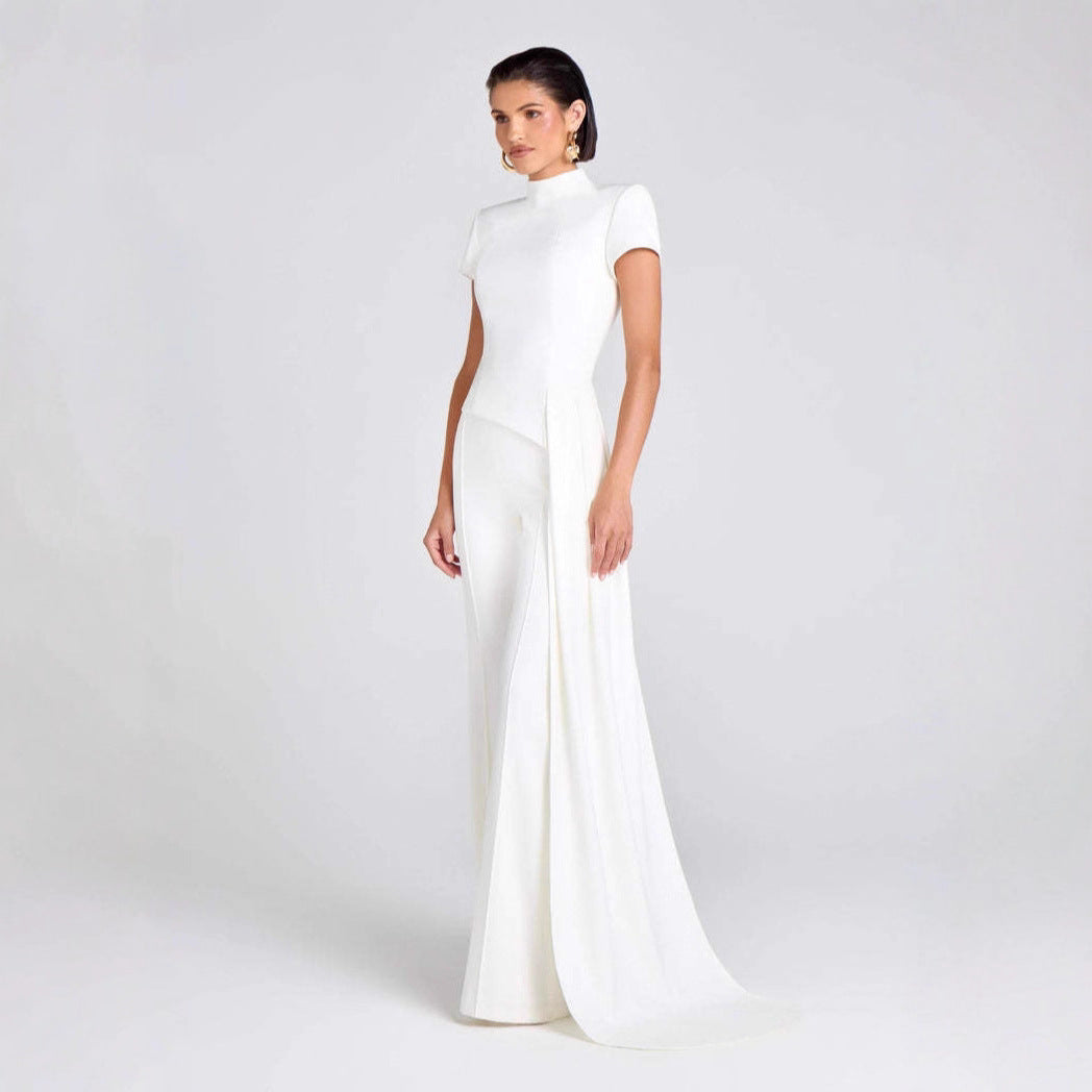 Draped Pants Sculpture Elegant Blouse And Pants Simple Female