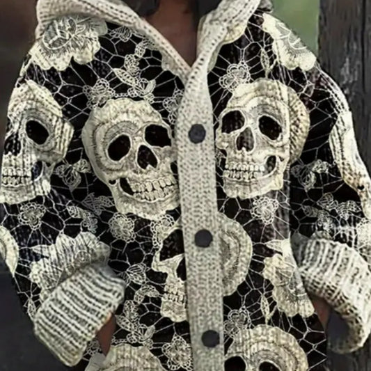 Retro Fashion 3D Printed Women's Casual Hooded Cape Coat