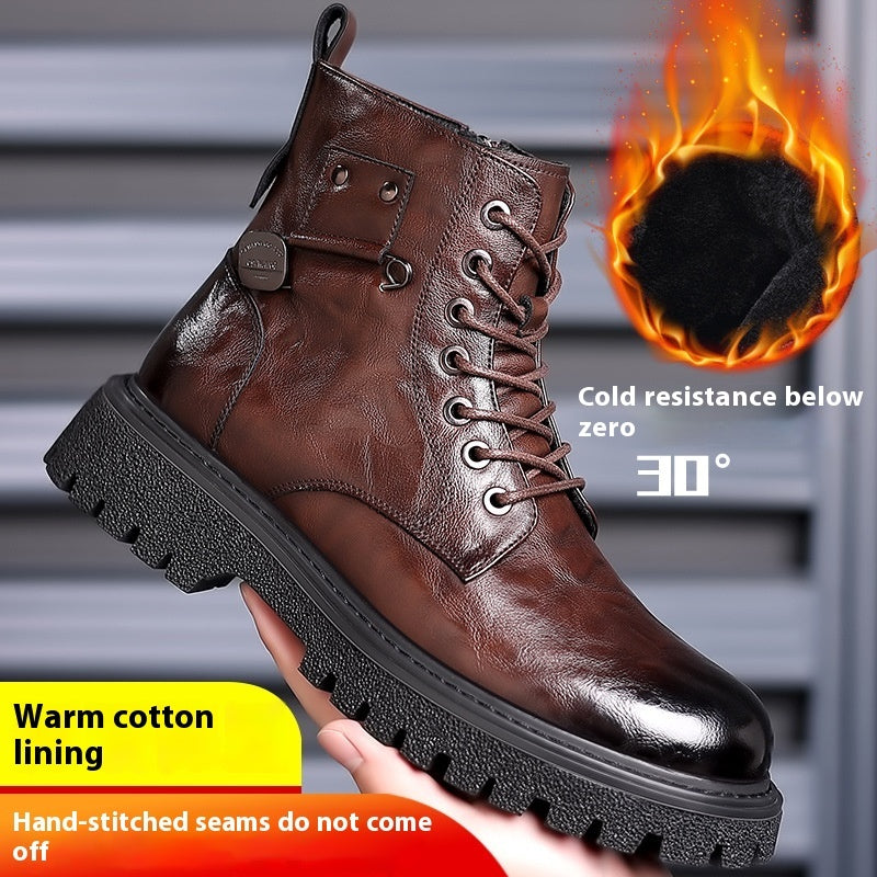 British Style All-matching Work Clothes Ankle Boots Fashion Haulage Motor Leather Boots