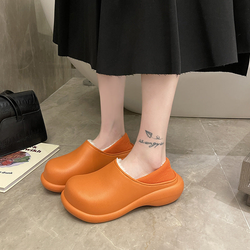 Thick-bottomed Home Furnishing Large Head Platform Slippers
