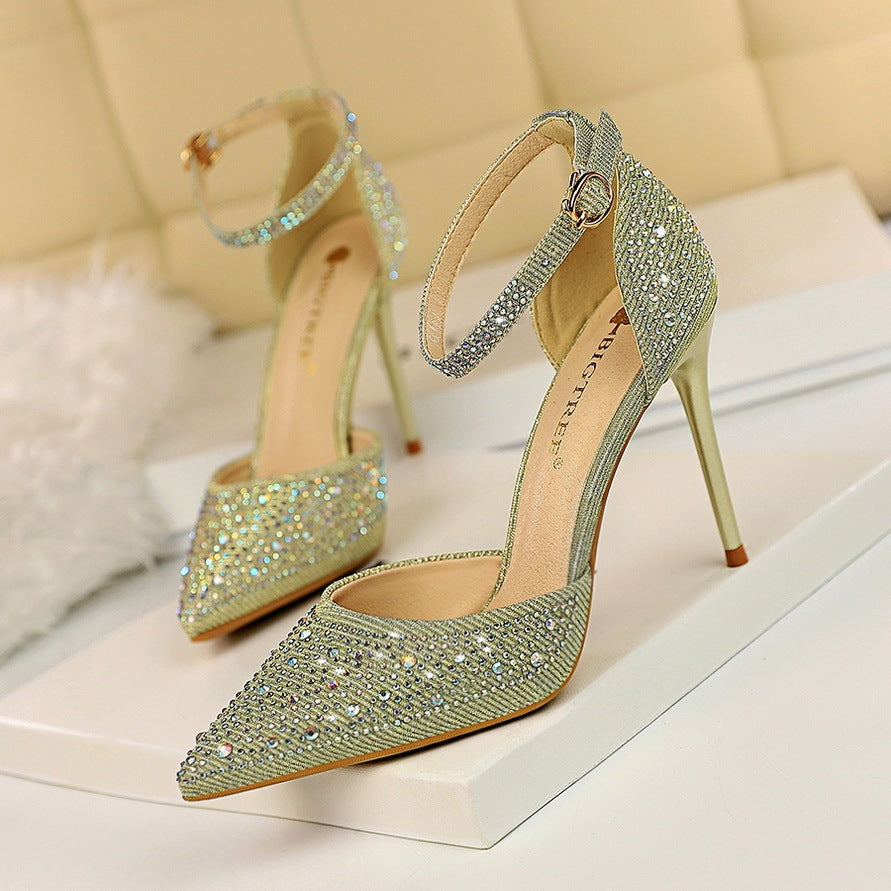 One word with shiny rhinestone female cool