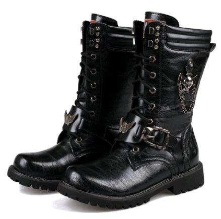 Trend high men's boots military boots men's cowboy boots men's boots