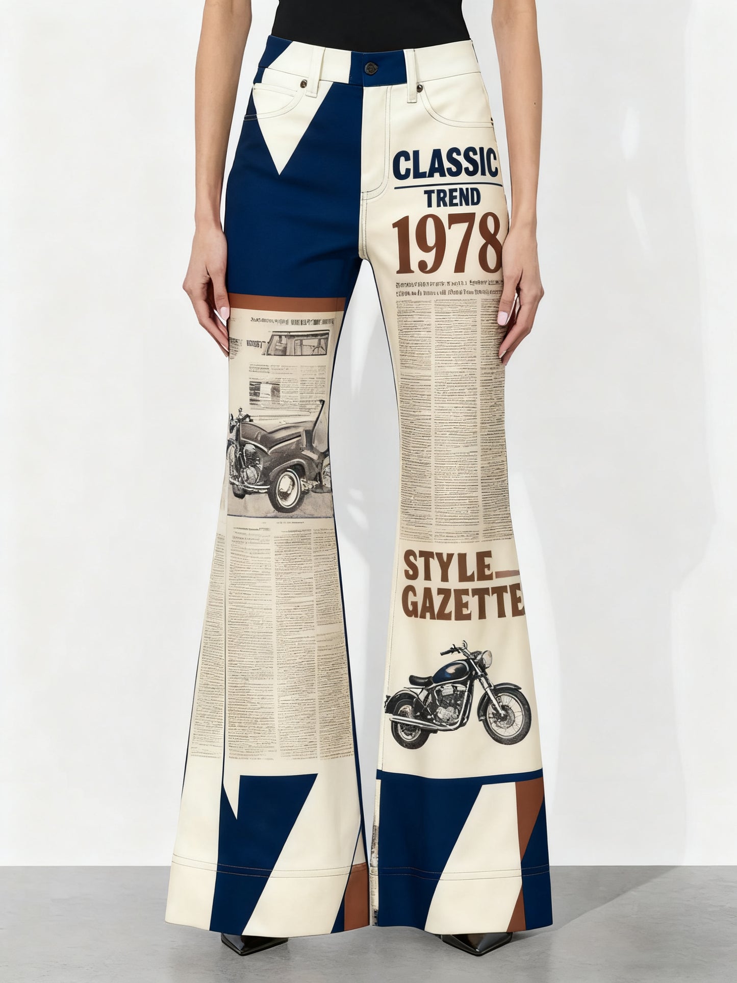 Fashionable Casual Wide-leg Pants, Women's Trousers With Colorful And Personalized Designs