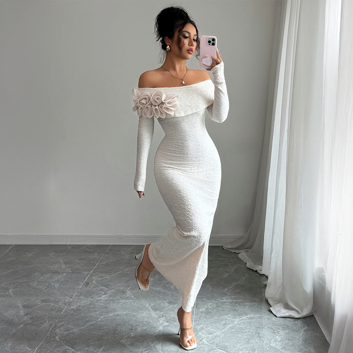 Women's Long-sleeved Sheath Dress