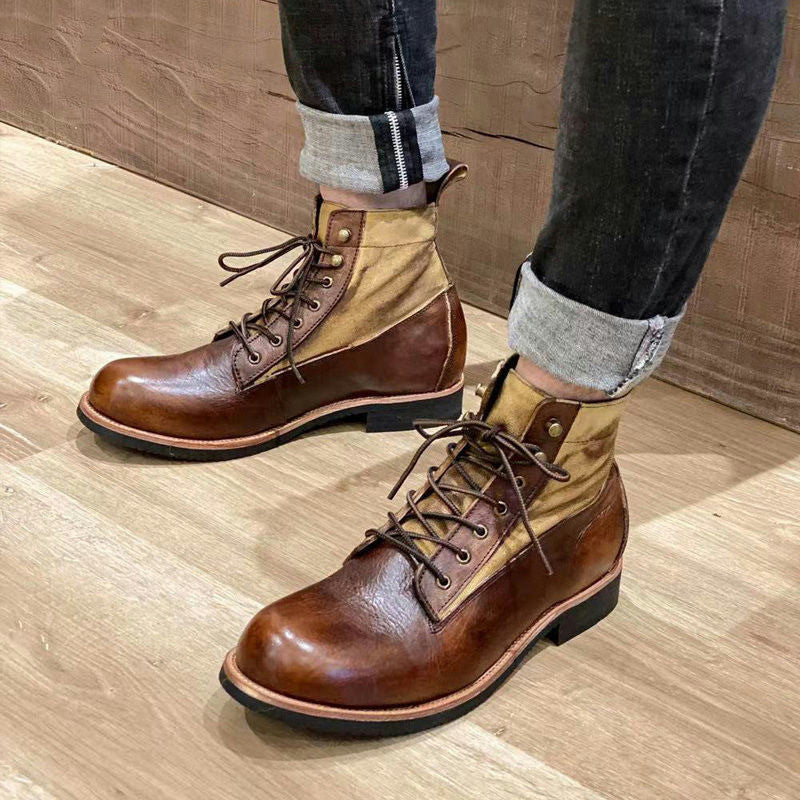 Men's Leather Retro Martin Boots Winter