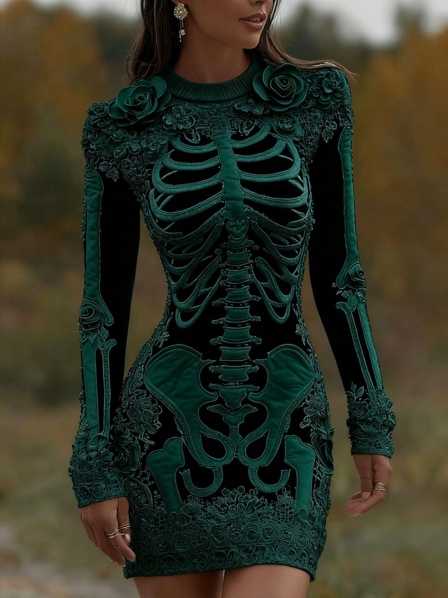 Women's Fashion 3D Digital Printing Hip Skirt