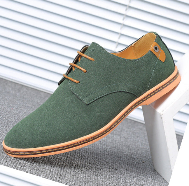 Casual Shoes Nubuck Leather Men's Shoes Single Shoes Suede Large Size