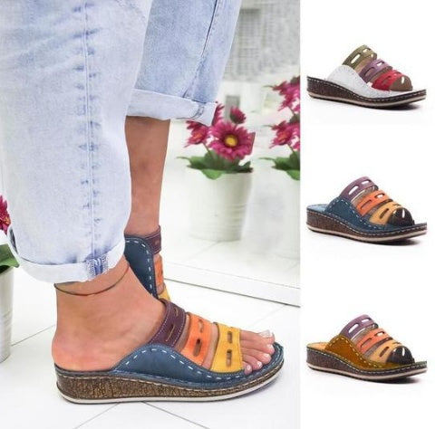 Car Line Hollow Color Leisure Sandals And Slippers