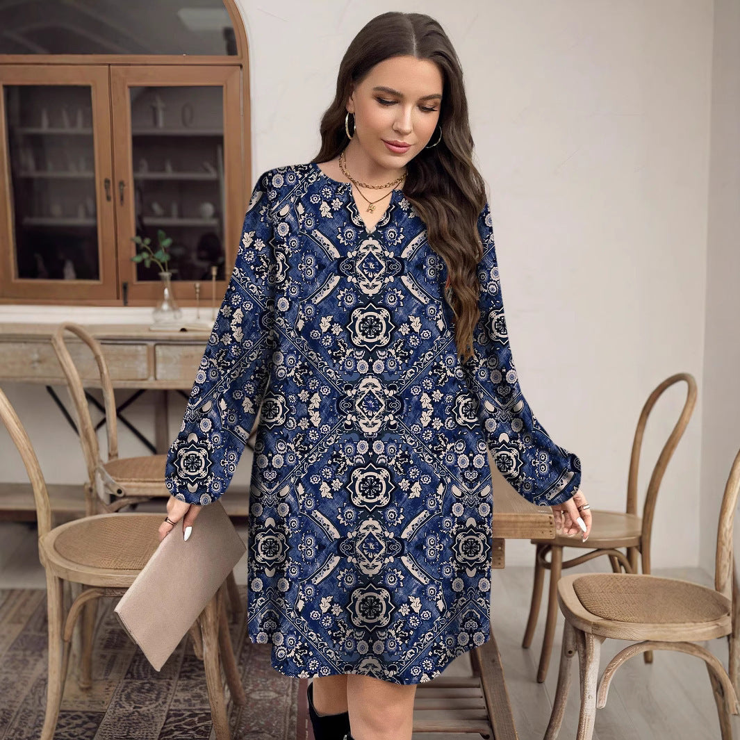 Ethnic Print Loose Casual Short Skirt Women's Clothing