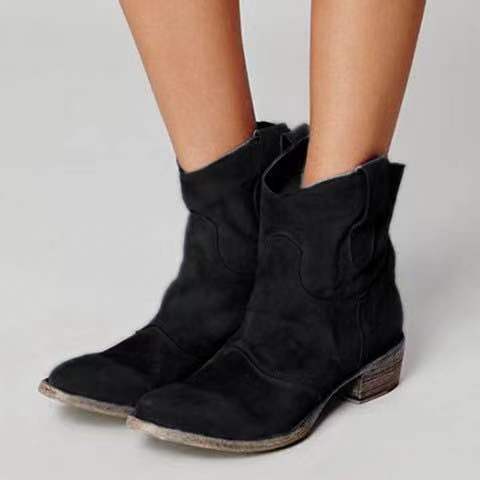 Square Heel Low Martin Boots
