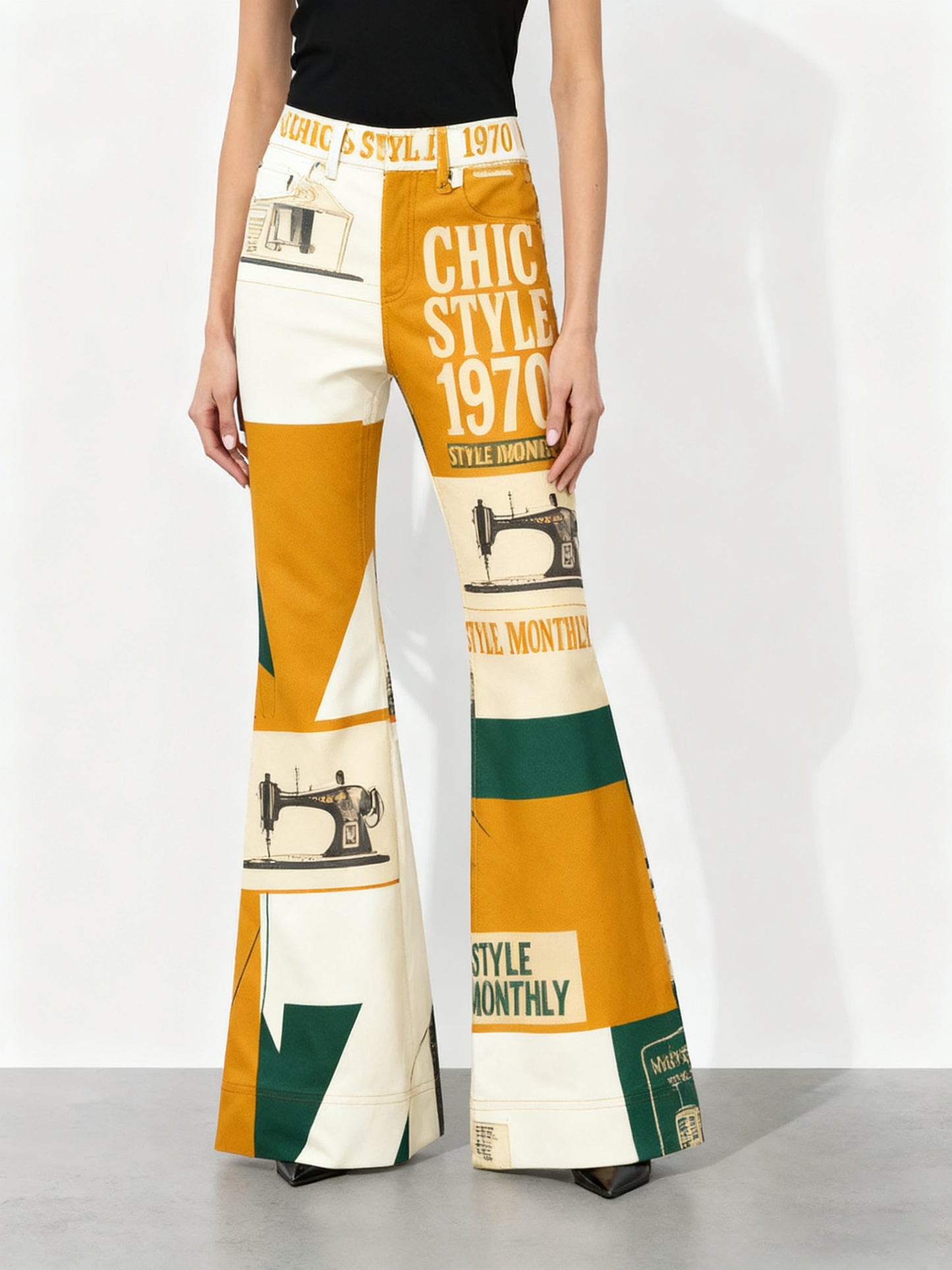 Fashionable Casual Wide-leg Pants, Women's Trousers With Colorful And Personalized Designs