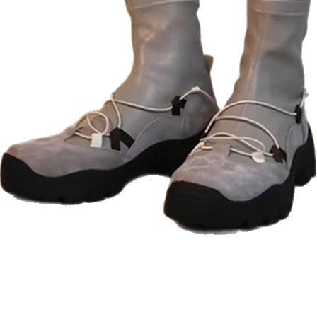 Retro Platform Cross Strap Stretch Boots Female