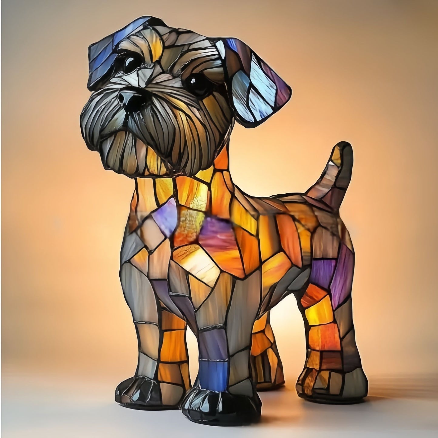 Colorful Strange Dog Lamp Resin Decorations