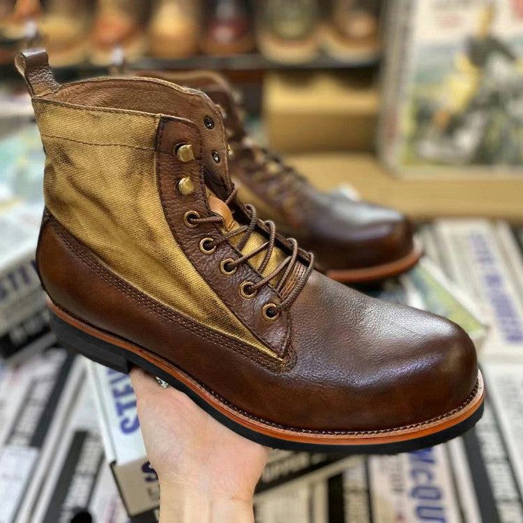 Men's Leather Retro Martin Boots Winter