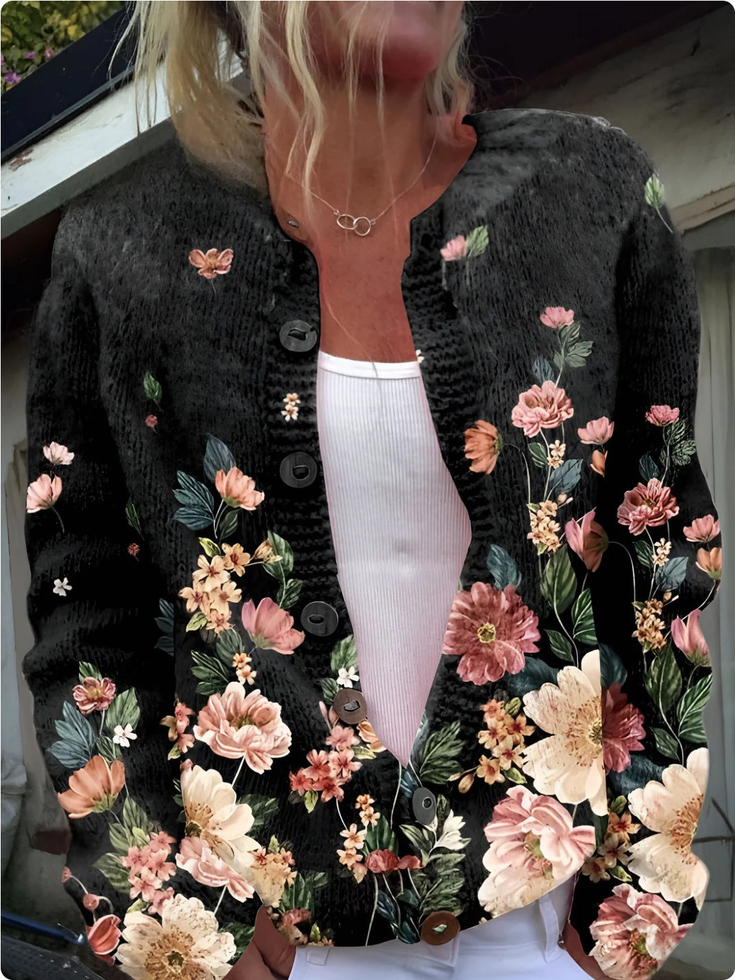 3D Digital Printing Cardigan Coat Outerwear Women