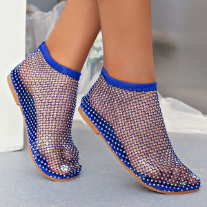 Leather Hollowed Out Cool Boot Mesh Lace