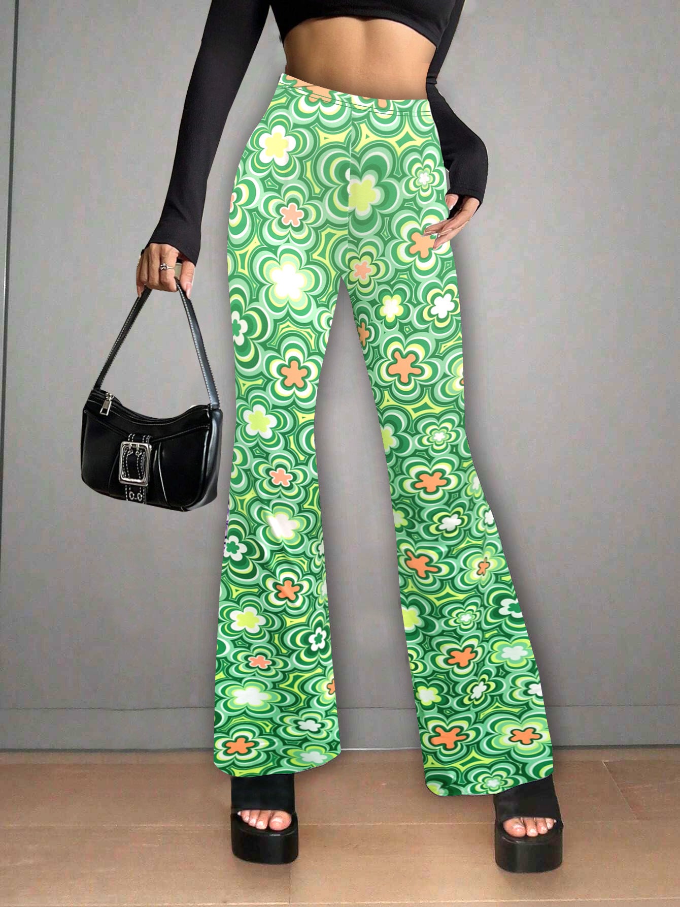 Floral Print Casual Jumpsuit Micro-elasticity