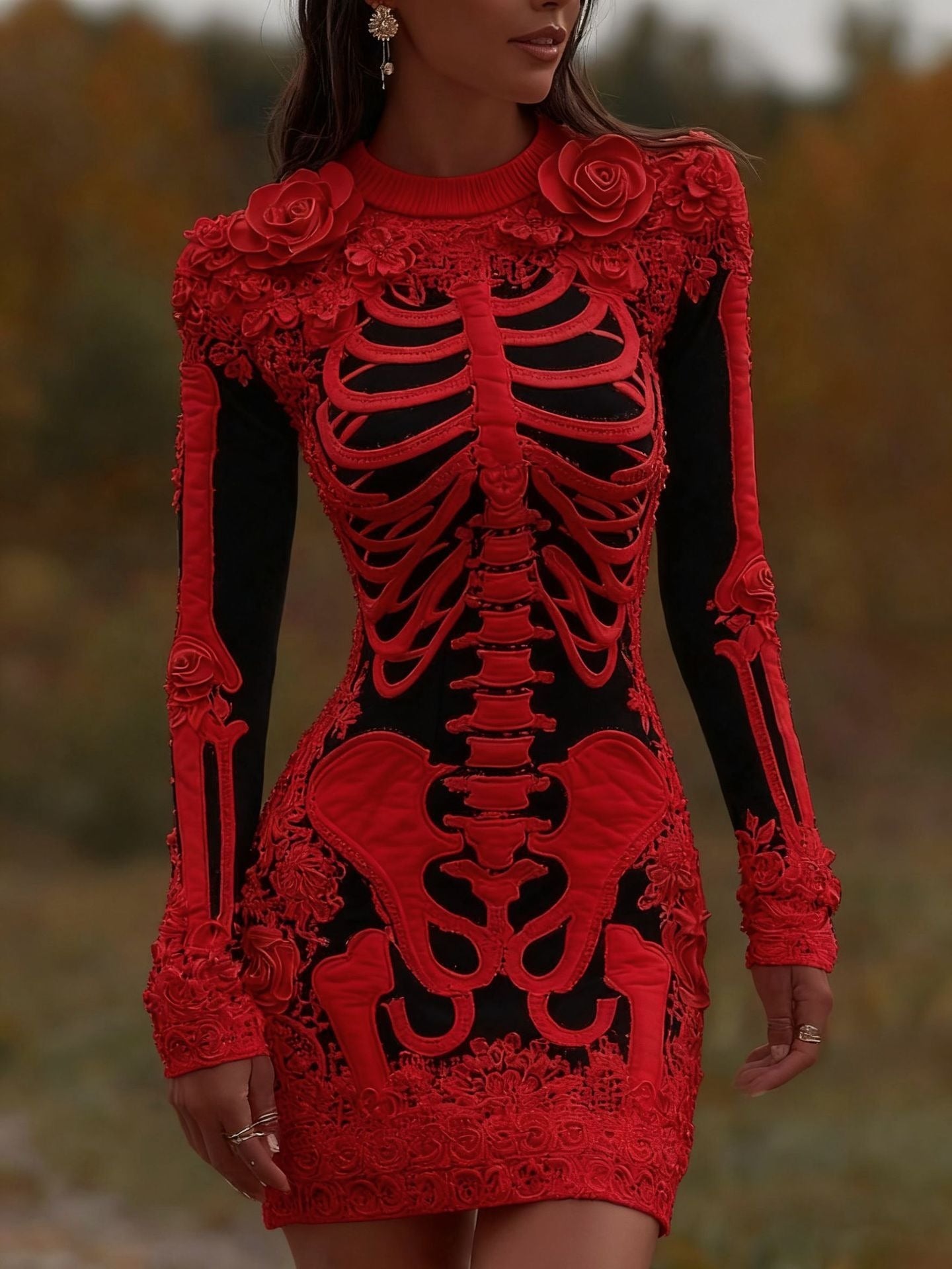 Women's Fashion 3D Digital Printing Hip Skirt