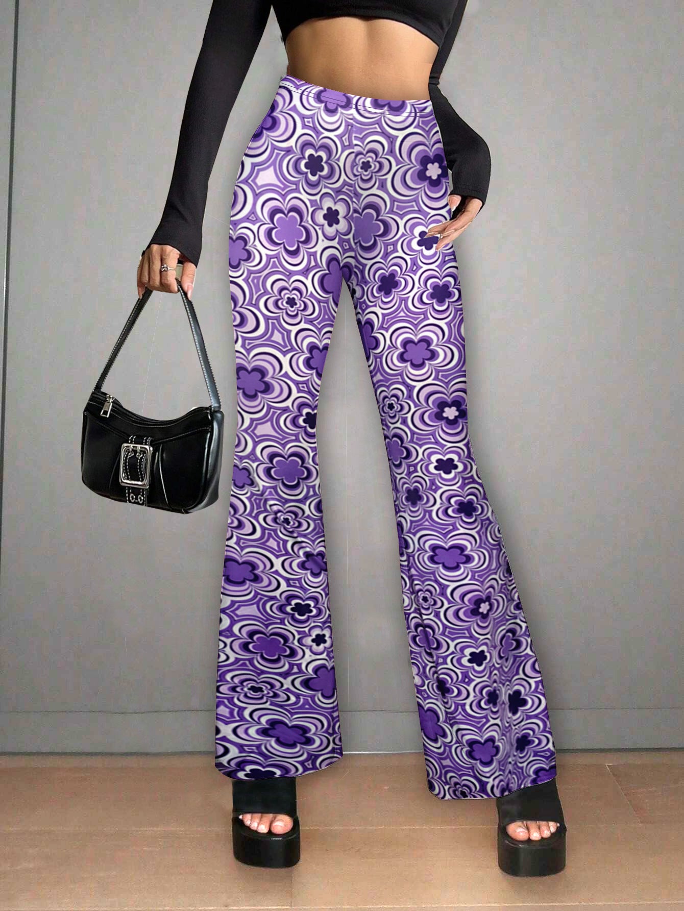 Floral Print Casual Jumpsuit Micro-elasticity