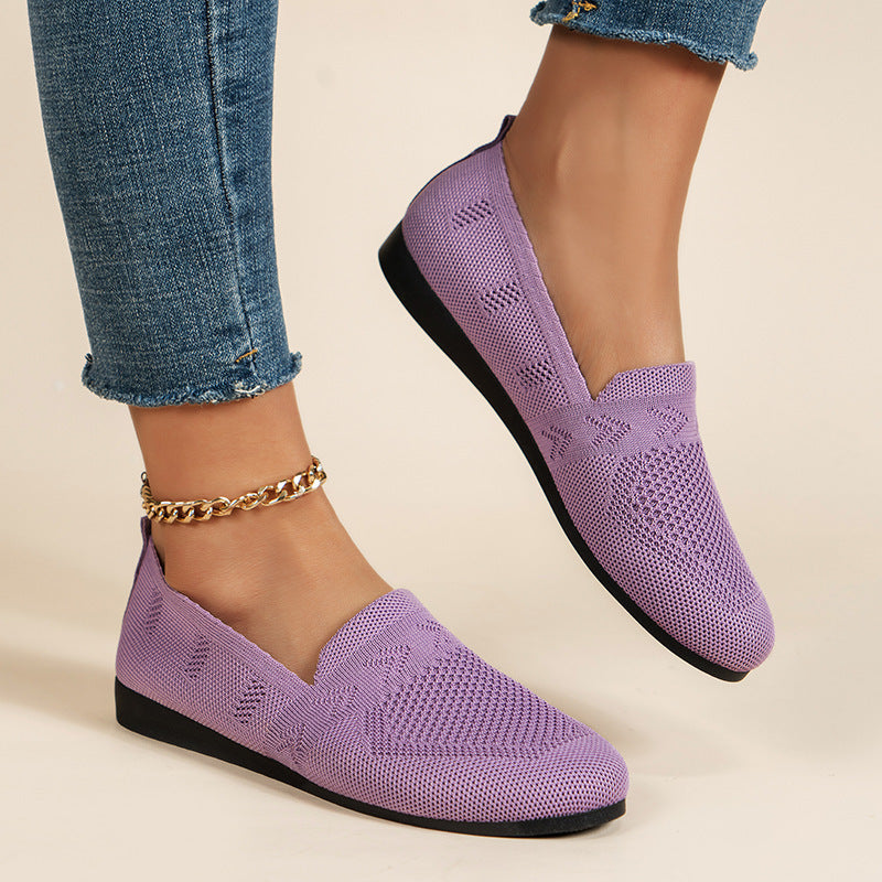 Women's Plus Size Round Toe Flat Bottom Casual Shoes