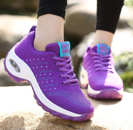 Fashion Simple Flying Woven Sneakers Air Cushion Shoes