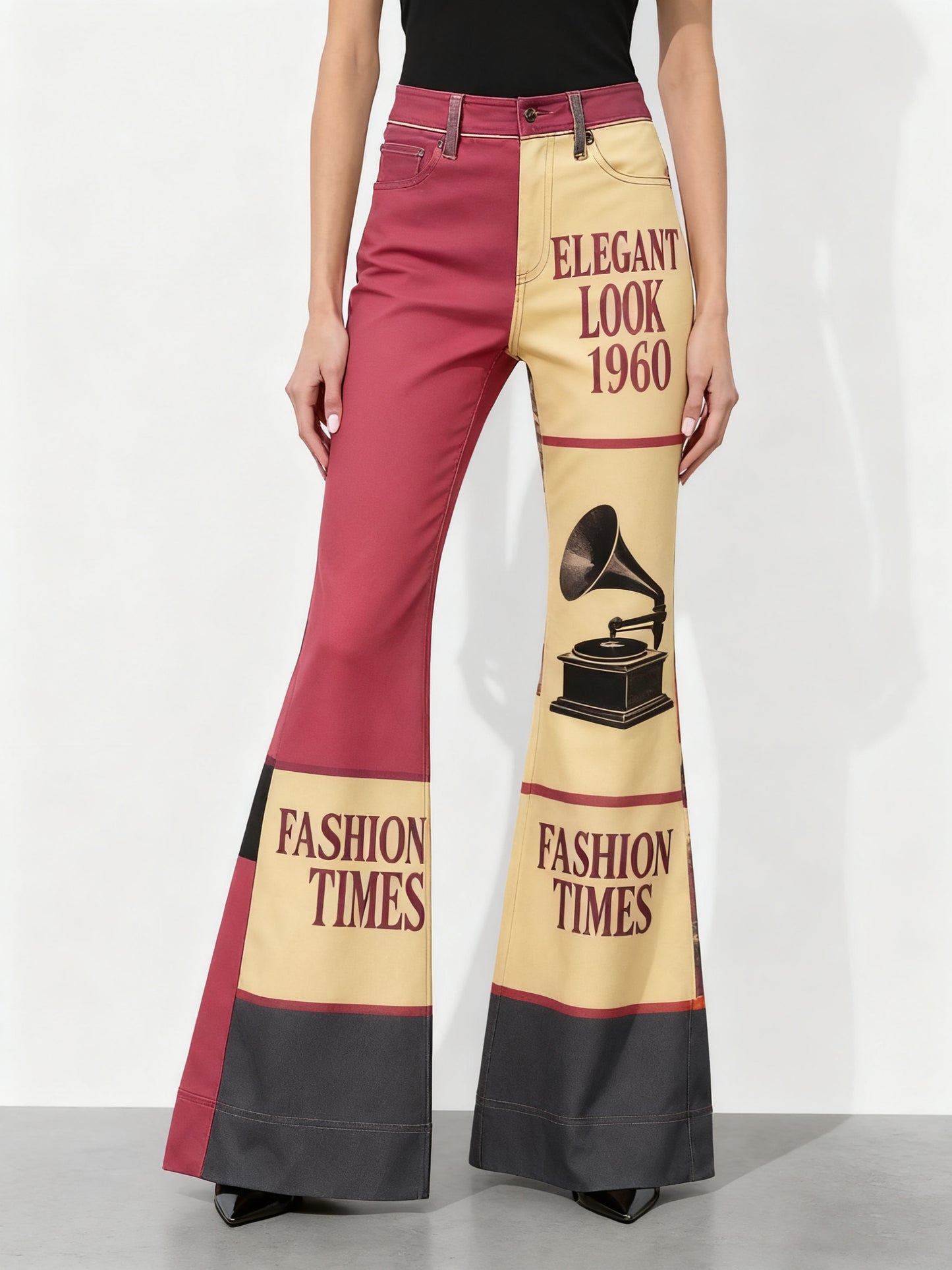 Fashionable Casual Wide-leg Pants, Women's Trousers With Colorful And Personalized Designs