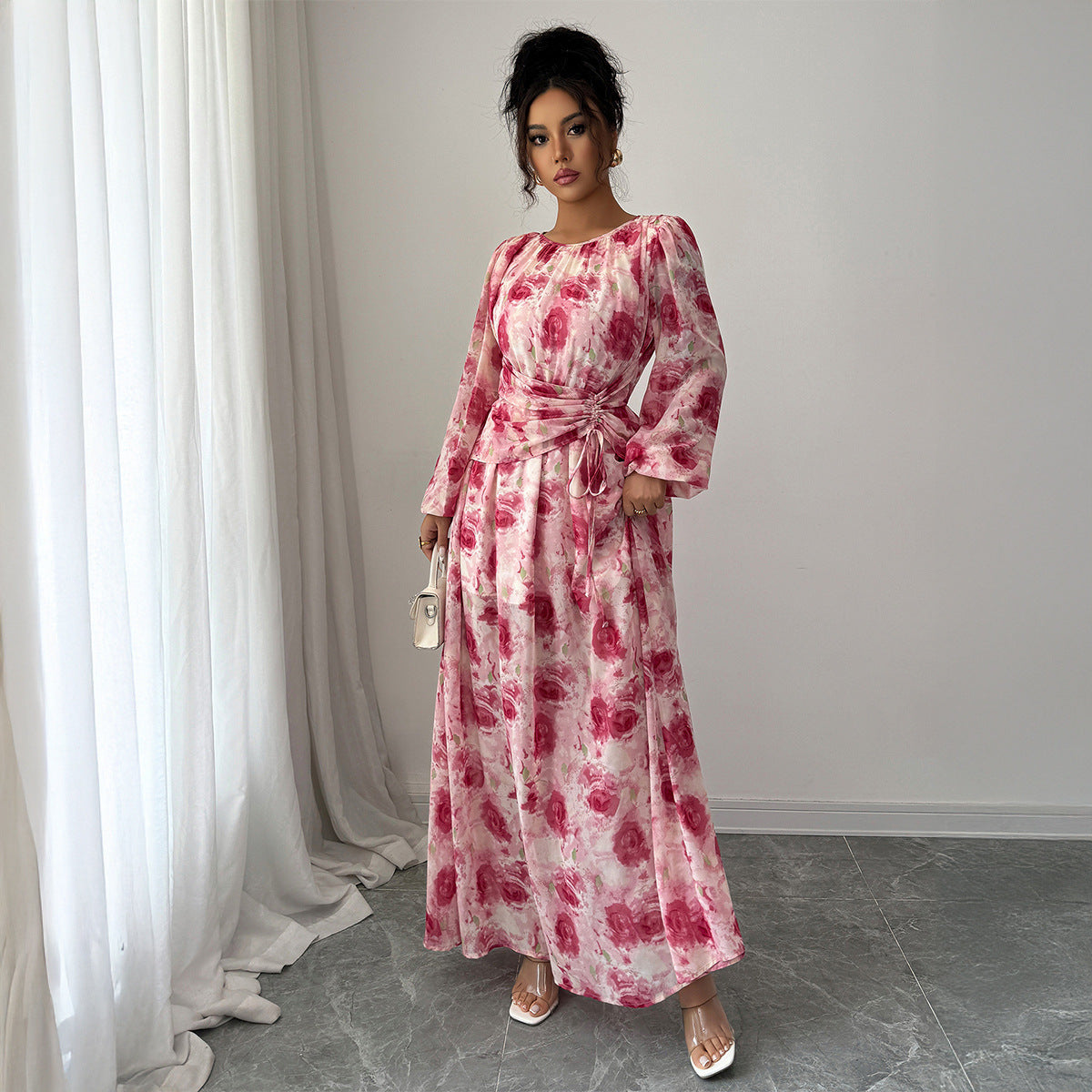 Women's Printed Long Sleeve Dress