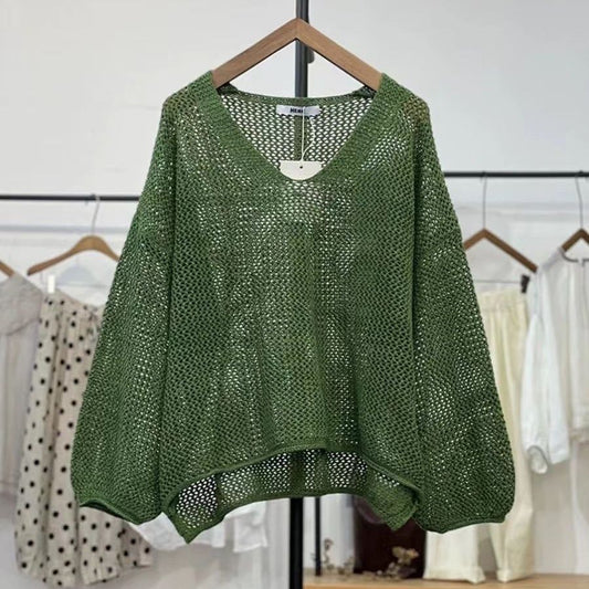 Loose Spring And Summer Sun Protection Casual Thin Mom Top Mesh