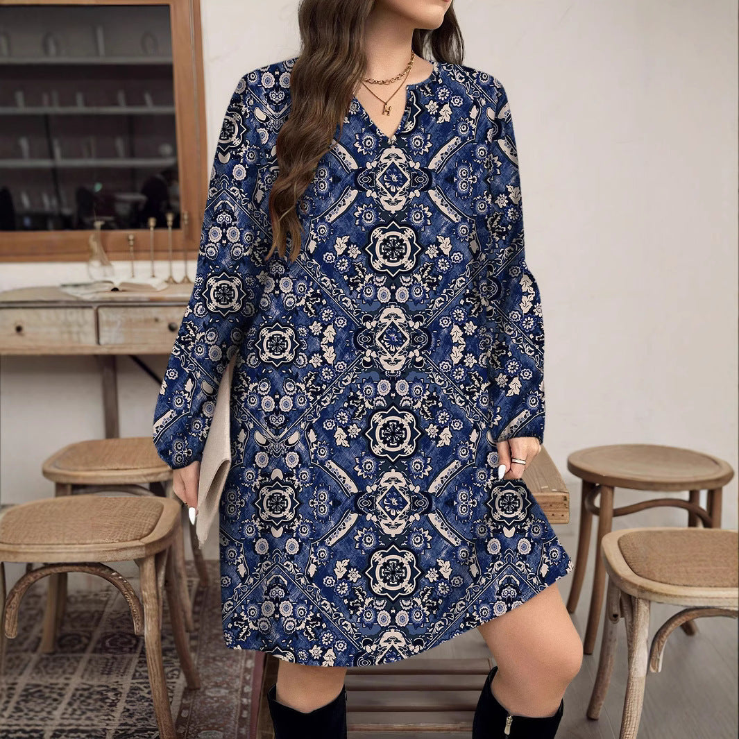 Ethnic Print Loose Casual Short Skirt Women's Clothing