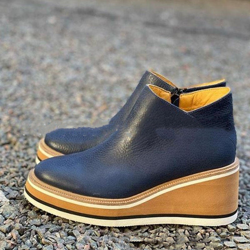 New Style Flat Side Zipper Shoes For Autumn And Winter