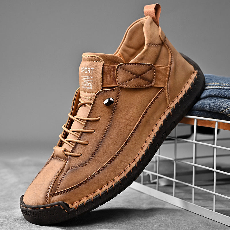 FallWinter Hot-selling Foreign Trade Cross-border Plus Size Men's Mid-Top Martin Boots Outdoor Casual Shoes Tooling Stitching Men's Shoes